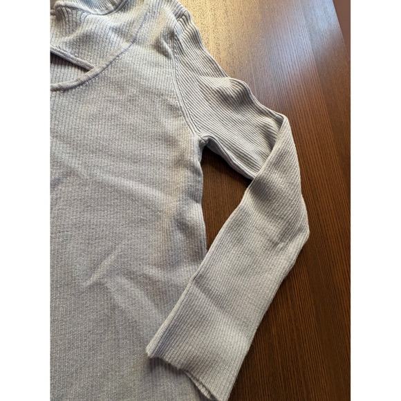 Carmen Marc Valvo Womens Light Blue Ribbed Cutout Neck Knit Top CV100525 NWT M - Picture 7 of 11